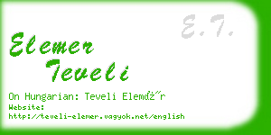 elemer teveli business card